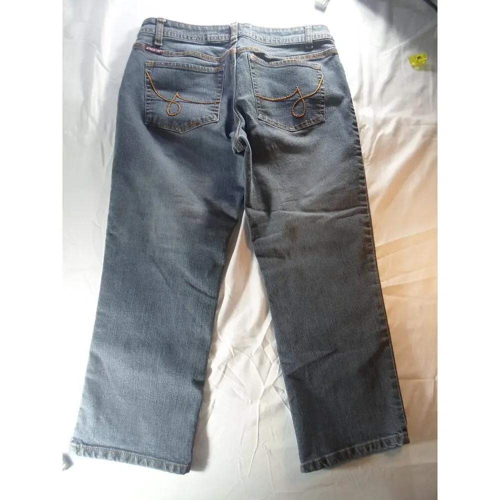 Jordache lo-Rise Stretch Capri VTG 90s Womens Waist=30 Ins=22 Rise=8 Lightwash